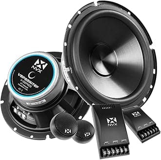 NVX® VSP65KIT2F 6.5" Premium Car Speakers, 375W each side(750W per set), 250W RMS, 2-Ohm 2-Way Component System w/ 1" Silk Dome Tweeters & Passive X-Overs, Easy to Install in Cars/Trucks/Doors (Pair)