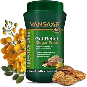 45+ Isabgol Gut Relief (Sugar free) 200g| Relieves Constipation, Gas & Bloating| Enriched with Isabgol Psyllium Husk & 6 Proven Ayurvedic Herbs for Gut Health| Gentle Laxative,Non-Habit forming