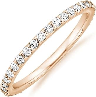 PAVOI 14K Gold Plated Cubic Zirconia Diamond Stackable Eternity Bands for Women