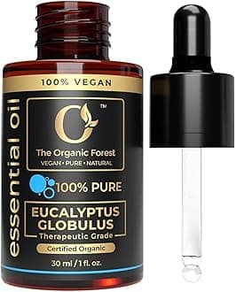 100% Plant Based Eucalyptus Essential Oil for Diffuser - Pure, Organic Therapeutic Grade Eucalyptus Oil for Inhaling, Aromatherapy, Body Wash & Massage | Calming & Uplifting Scent