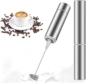 MOSUO Electric Milk Frother, Mini Whisk Stainless Steel, Extra Strong Motor and Battery Powered, Mixer for Coffee Cream Cappuccino Latte Cocktails Juice