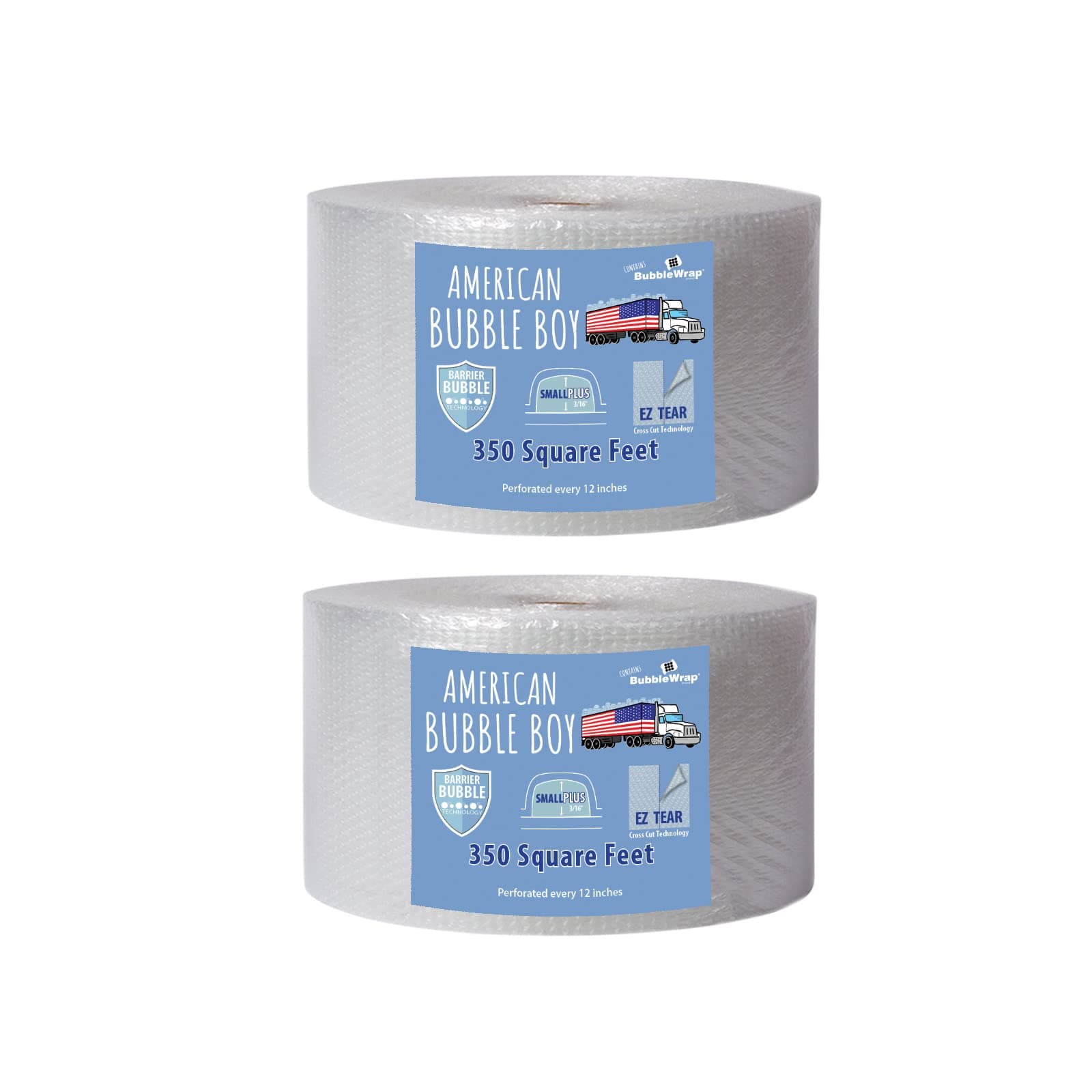 American Bubble Boy Small Plus Bubble, 700 Square feet, 12" Wide, Perforated Every 12", Original Grade