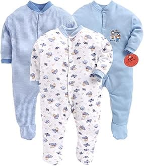 100% Cotton Rompers Sleepsuits Jumpsuit Night Suits for Infants Newborn Baby Boys & Girls
