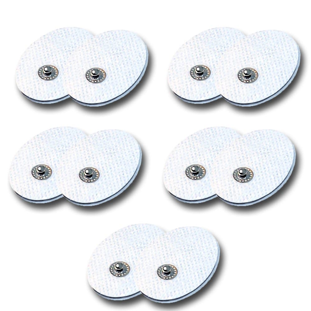 Small Electrode Pads 5 Pairs for Point Message Tens Unit TENS Electrodes Premium Quality Self Adhesive Sticky Gel Pads Acupuncture Points Snap on Pads [30 Days Money Back Guaranteed]