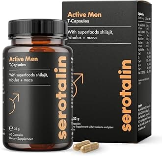 Active Men Maca T-Capsules for Active Men | Fenugreek with Shilajit, L-Citrulline, Black Maca & Tribulus | Vegan & Made in Germany | 60 Capsules