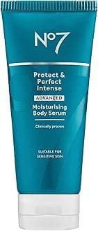 No7 Protect & Perfect Intense Advanced Body Serum - Anti Aging Serum with Hyaluronic Acid & Argan Oil - Collagen Peptide Skin Firming Body Moisturizer (6.7 oz)