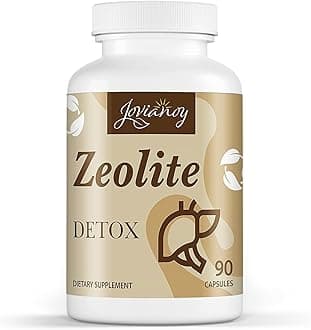 Jovianoy Zeolite Detox Capsules, Organic Activated Charcoal, Bentonite Clay, 1-2 µm Clinoptilolite, Maximum Absorption, Gut Liver Detox Cleanse Full Body for Women Men, 90 Capsules