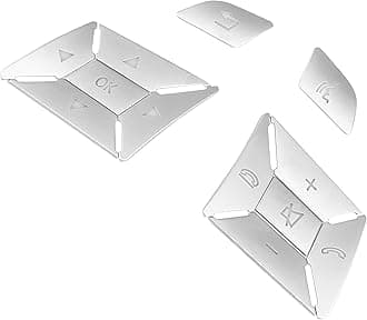 Car Steering Wheel Button Stickers Cover Interior Switch Button Decoration Trim for Benz a Class 13-15 Chrome Silver Tone (Set of 12)