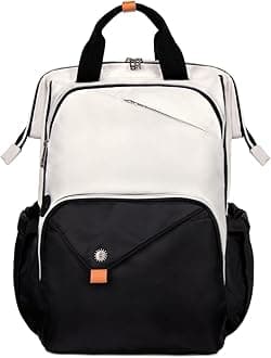 Laptop Backpack for Men, Women, Travel, Work, Nurse, Teacher, Khaki Black (7651-BH)