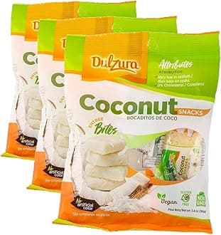 Coconut Snacks - Light and Flaky Coconut Treats - 3.4 oz,(Pack of 3)