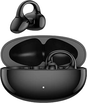 - LolliClip Open-Ear True Wireless Earbuds, Bluetooth 5.4, Hi-Res LDAC, Adaptive ANC, Health Monitoring, Spatial Audio, Interchangeable Design, Multipoint, App Control, IP56, Black