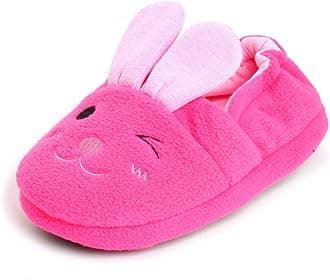 EnteerBaby Girls Cute Cartoon Warm House Slippers with Non-Slip Rubber Sole