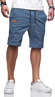 JMIERR Mens Casual Shorts - Cotton Drawstring Summer Beach Stretch Twill Chino Golf Shorts