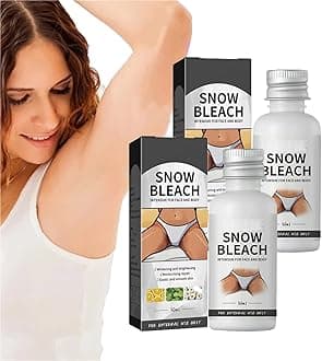 Snow Bleach Cream for dark spot remover for body, Intimate Areas-Underarm, Neck, Armpit, Knees, Elbows, Dark Spot Remover Cream, Skin Lightening Bleaching Cream for Face and Body (2 pcs)