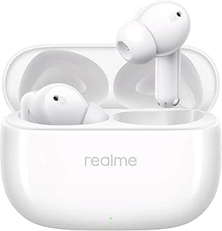 realmeBuds T310 Truly Wireless in-Ear Earbuds with 46dB Hybrid ANC, 360° Spatial Audio, 12.4mm Dynamic Bass Driver, Upto 40Hrs Battery and Fast Charging - (White)