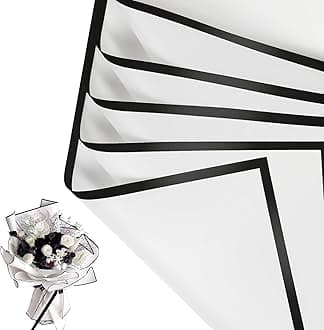 NESCCI 20 Sheet Flower Wrapping Paper - Waterproof Floral Bouquet Wrapping Paper, Florist Supplies Packaging Paper for Wedding Birthday Gift DIY (Porcelain white)