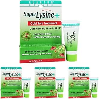 Quantum Super Lysine Plus Cold Sore Treatment Cream - 0.25 Oz (Pack of 4)