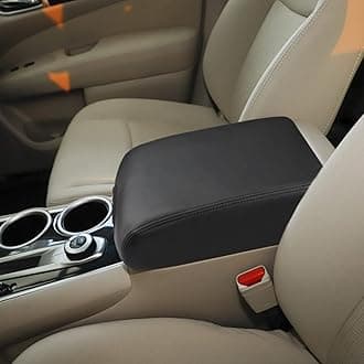 Center Console Armrest Cover for Nissan Pathfinder Accessories 2013-2020 2021 2019 2018 2017 2016 2015 2014 Leather Middle Console Lid Protector Interior Accessories for Pathfinder