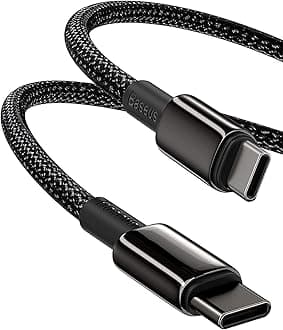 USB C Cable, 100W PD 5A QC 4.0 Fast Charging USB C to USB C Cable, Zinc Alloy Nylon Braided Type C Data Cable for Samsung S21 S20+ S10 Note 10 iPad Pro MacBook Pro Google Pixel and more (2M)