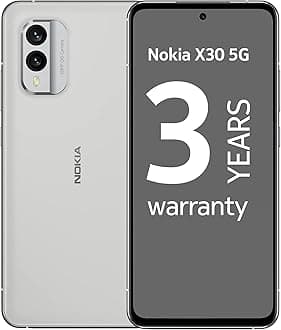 Nokia X30 5G Smartphone, 6GB RAM, 128GB ROM, 6.43” FHD+ AMOLED Display, 90Hz refresh rate, 3 years warranty, OS and monthly security updates, 50MP camera, super-fast 33W charging support - White