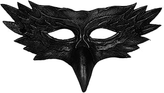 Dorugage Half Face Black Hawk masks | Cool Leather Bird masks | Half Face Halloween Costume Masks | Crow Animal Face Masque Accessories For Halloween Dress Up Party