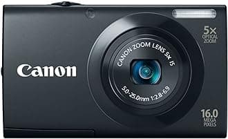 Canon PowerShot A3400 IS 16.0 MP Digital Camera with 5x Optical Image Stabilized Zoom 28mm Wide-Angle Lens with 720p HD Video Recording and 3.0-Inch Touch Panel LCD (Black)