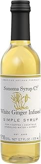 White Ginger Infused Simple Syrup 12.7 fl oz | for Cocktails, Tea, and Baking | Hand Crafted in the USA
