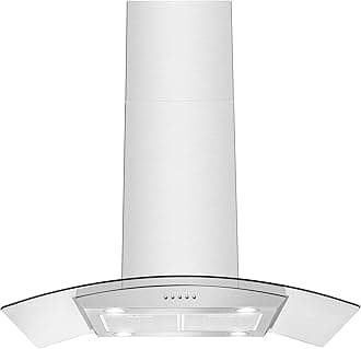Tieasy 36 inch Island Range Hood 700 CFM Ceiling Mount Hood Stainless Steel Stove Vent Hood with Tempered Glass, Push Button Controls, Mesh Filters