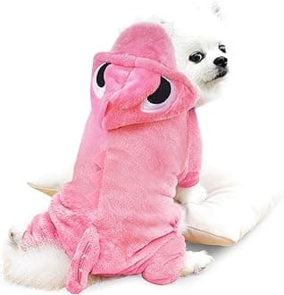 Idepet Dinosaur Dog Costume Clothes for Small Dogs Pet Halloween Costume Puppy Clothing Cats Outfits Funny Apperal(Pink,XL)