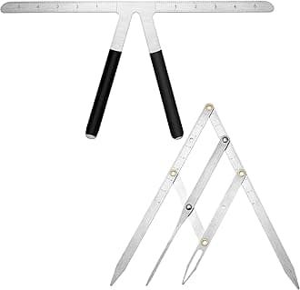 2 Pieces Tattoo Eyebrow Ruler 3-Point Positioning Ruler Eyebrow Golden Ratio Caliper Microblading Ruler Brow Caliper Measuring Tool Plastic Eyebrow Caliper for Student (Silver)