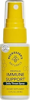 - Propolis Throat Spray by Beekeeper's Naturals - 95% Bee Propolis Extract, Natural Immune Support & Sore Throat Relief - Antioxidants, Keto, Paleo, Gluten-Free (1.0 oz)(Pack of 1)