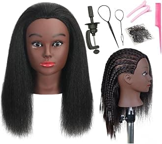 Real 100% Human Hair Mannequin Head with Stand for Hairdresser Practice Manikin Cosmetology Doll Training Head Braiding Styling