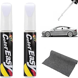 Car Touch Up Paint Pen, Scratch Remover and Repair Brush - 2PCS for Cars, Trucks, Motorcycles, Boats (White)