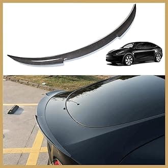 AOSKonology for Tesla Model Y Rear Spoiler Wings ABS for 2020-2024 Tesla Model Y Trunk Lip Tail Wing Rear Trunk Lid (V2 Duckbill Spoiler, Carbon Fiber)