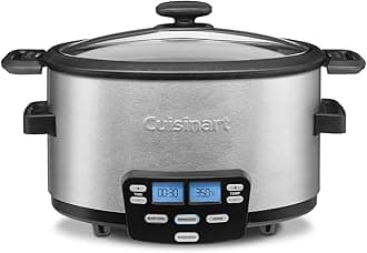 MSC-400 3-In-1 Cook Central 4-Quart Multi-Cooker: Slow Cooker, Brown/Saute, Steamer, Silver