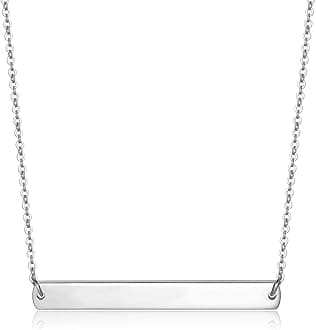Gold Silver Rose Gold Horizontal Bar Necklace Stainless Steel 18K Gold Plated Bar Necklace Ladies Adjustable Chain