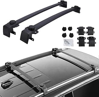 PARTOL Compass Cross Bars Roof Rack Crossbar for Jeep Compass 2017 2018 2019 2020 2021 2022/All-NEW-5-dr SUV with Side Rails, Aluminum Roof Rail Luggage Rack Cargo Carrier for Canoe Kayak Bike