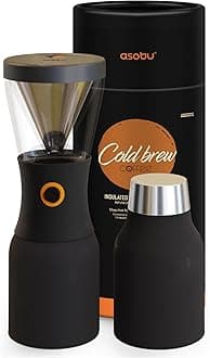 Coldbrew Portable Cold Brew Coffee Maker With a Vacuum Insulated 34oz Stainless Steel 18/8 Carafe Bpa Free