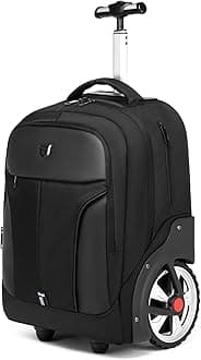 Rolling ,Waterproof Backpack with Wheels for Business, College Student and Travel Commuter, Carry on Backpack with Laptop Compartment, Fit 17 Inch Laptop, Wheeled Backpack for Adults