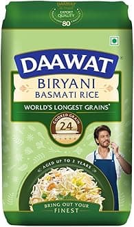 Daawat Biryani Basmati Rice, 1kg – World’s Longest 24mm Grains* | Premium Bas...