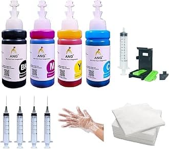 ANG Universal Refill Kit for DeskJet 1000, 1010, 1050, 1510, 2000, 2050, 3050 Printers | Full Ink Set