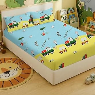 Filymore Kids bedsheets for Double Bed Made with Microfiber 240 TC Wrinkle Fr...