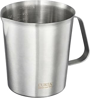 - 18/8 Stainless Steel Measuring Cup with Handle and Pour Lip 32 OZ (4 Cup, 1000 ML)
