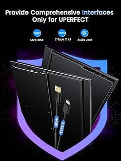 UPERFECT Portable Monitor 4K 120HZ QLED 17.3" | 0.1ms Gaming Monitor, 500 Nits | 3840 * 2160 UHD |100% DCI-P3 | USB-C & HDMI | VESA & Kickstand | Travel Screen for Laptop, Computer, Game Consoles