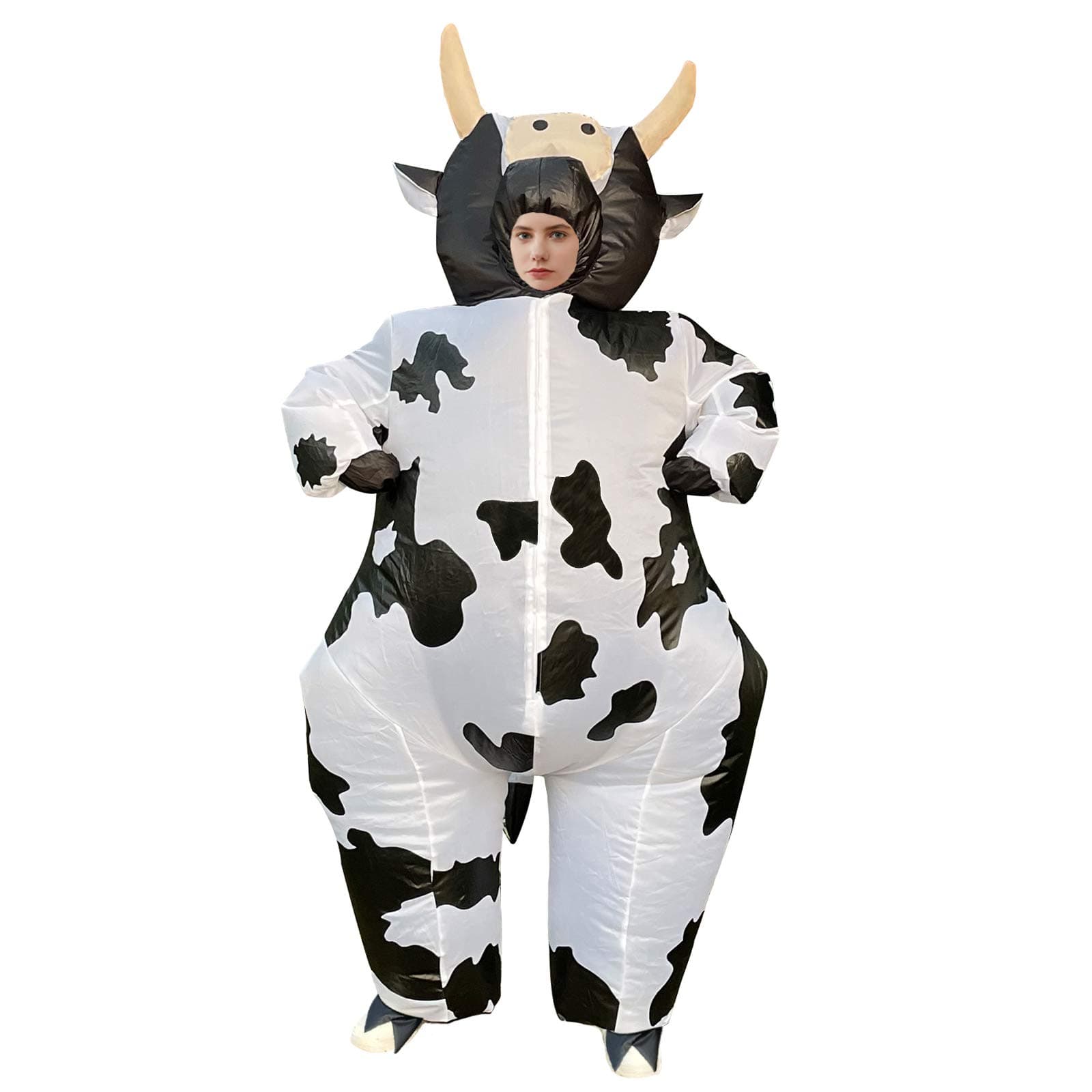 Inflatable Cow Costume Blow up Costume for Cosplay Party Festival Halloween Parade Carnival Suit Jumpsuit