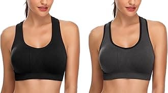 Women Racerback Sports Bras - High Impact Workout Gym Activewear Bra