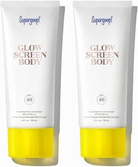 Supergoop! Glowscreen Body SPF 40 PA+++, 3.4 fl oz - Pack of 2 - Body Lotion + Broad Spectrum Tinted Sunscreen with Subtle Shimmer - Adds Glow & Hydration - White Stargrass & Coconut Alkanes