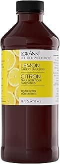 Lorann Oils Lemon Bakery Emulsion: Perfect for Amplifying Citrus Tones in Cakes, Cookies & Desserts, Gluten-Free, Keto-Friendly, Lemon Extract Alternative Essential