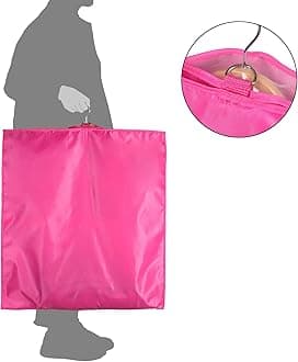Univivi Garment Bags for Dance Costumes 54" Foldable (5 Pack) Dance Dress Bag with 2 Zipper Mesh Pockets and Clear Window,for Storage or Travel
