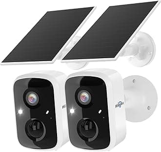 Solar Security Cameras Wireless Outdoor 2 Pack, Battery Powered 3K 4MP wifi Cameras for Home Surveillance, PIR/AI Motion Detection, Waterproof, Color Night Vision, 2-Way Audio, Cloud/SD Storage